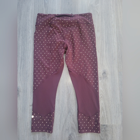 Lululemon Pace Rival CropNight Fall Bordeaux Drama Gold / Bordeaux Drama… - Picture 10 of 12